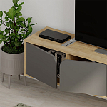 ТВ-тумба подвесная цвета древесины с 4-мя темно-серыми дверцами SPARK TV STAND OAK ANTHRACITE варинант исполнения - 4 | Loft Concept в Липецке