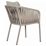 Стул серо-бежевый с декоративным плетением на спинке и подлокотниках Chair Weave варинант исполнения - 3 | Loft Concept в Липецке