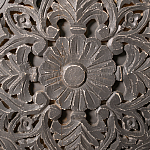 Деревянная тумба с резными ящиком и дверцей Azure Grey Wooden Nightstand варинант исполнения - 3 | Loft Concept в Липецке