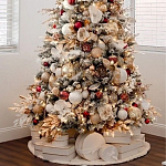 Заснеженная Новогодняя Ель с золотыми листьями и цветами в комплекте варинант исполнения - 3 | Loft Concept в Липецке