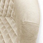 Барный стул со спинкой и подлокотниками на 4-х деревянных ножках Кремовый Велюр Ava Charm варинант исполнения - 4 | Loft Concept в Липецке