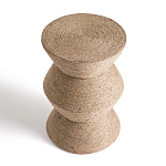 Приставной стол с отделкой из джута Juti D30 см варинант исполнения - 3 | Loft Concept в Липецке