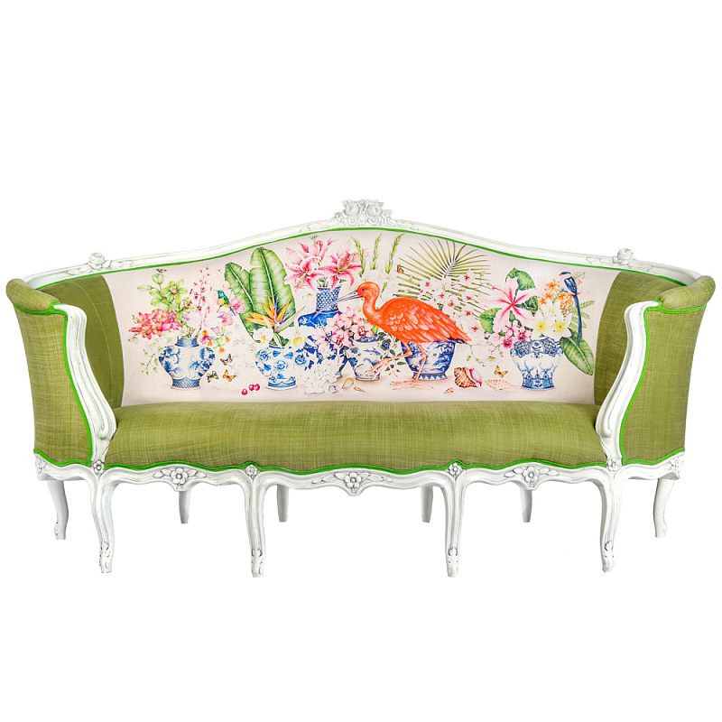 Диван Poetry of Flowers and Birds Sofa Зеленый Белый Диван Poetry of Flowers and Birds Sofa Зеленый Белый в Липецке | Loft Concept