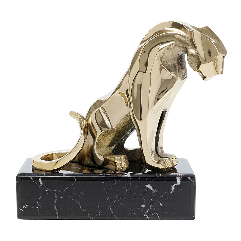 Декоративная фигура Golden Lion Черный Мрамор Nero Глянцевое золото в Липецке | Loft Concept 