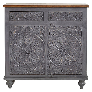 Комод Indian Antique White Furniture Chest of Drawers Kara серый