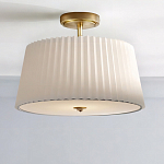 Потолочный светильник с белым плиссированным абажуром Ganglion варинант исполнения - 2 | Loft Concept в Липецке