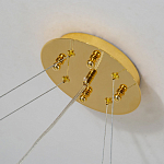 Люстра подвесная с золотистыми ветками и стеклянными подвесками в виде листьев Длина 130 см FAIRYTREE Light варинант исполнения - 2 | Loft Concept в Липецке