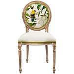 Стул бежевый из натурального бука с изображением птиц и цветов Blooming Birds варинант исполнения - 1 | Loft Concept в Липецке