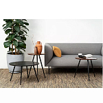 Кофейный столик с круглой столешницей на 3-х черных ножках Laconic Stylish Design варинант исполнения - 2 | Loft Concept в Липецке