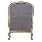 Кресло с пуфом с мягкой обивкой из льна Edward Armchair grey варинант исполнения - 3 | Loft Concept в Липецке