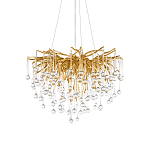 Люстра подвесная с прозрачными стеклянными подвесками в форме капель Диаметр 60 см Droplet Chandelier варинант исполнения - 6 | Loft Concept в Липецке