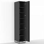 Шкаф-пенал с зеркальной дверцей и фасадом цвета графит Strict Lines варинант исполнения - 3 | Loft Concept в Липецке