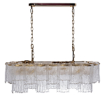 Люстра подвесная прямоугольная из рифленого стекла Fluted Glass Chandelier варинант исполнения - 2 | Loft Concept в Липецке