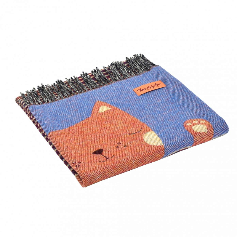 Плед CAT 1 Marzotto Синий Оранжевый в Липецке | Loft Concept 