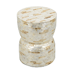 Приставной столик с мозаичным рисунком из раковин устриц Bone Inlay варинант исполнения - 4 | Loft Concept в Липецке