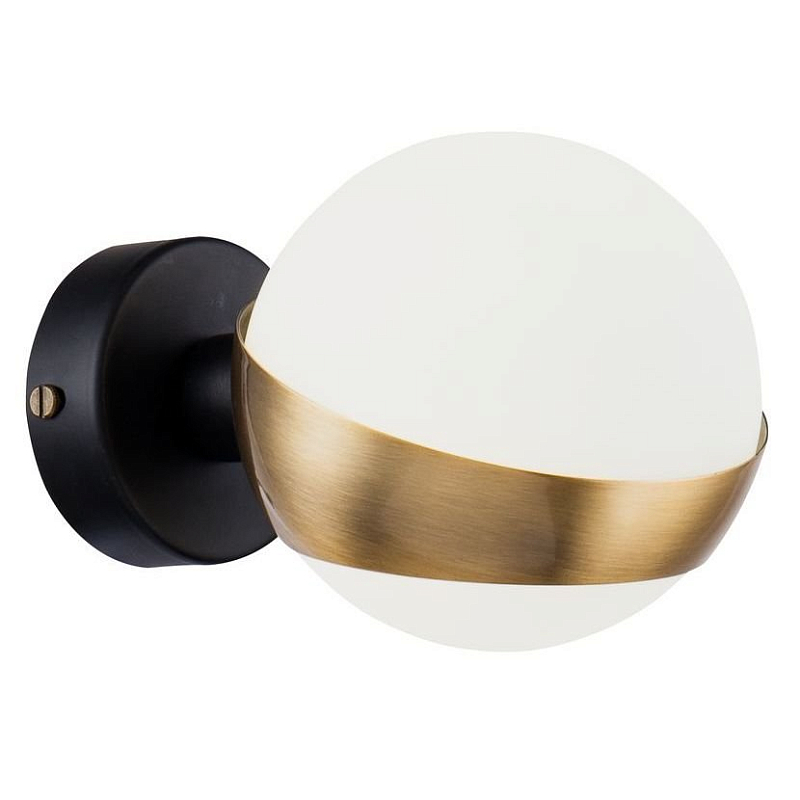 Бра Hold Ball Brass Белый Латунь Черный в Липецке | Loft Concept 