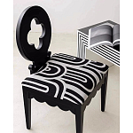 Дизайнерский стул с круглой деревянной спинкой Black and White Clover варинант исполнения - 7 | Loft Concept в Липецке