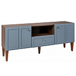 ТВ-тумба серая из массива бука с 2-мя дверками и ящиком Wenge Light варинант исполнения - 1 | Loft Concept в Липецке