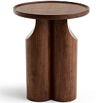 Круглый приставной стол из массива ореха Balu Wooden Side Table варинант исполнения - 2 | Loft Concept в Липецке