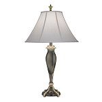 Настольная лампа с белым тканевым абажуром в форме колокола Stiffel варинант исполнения - 1 | Loft Concept в Липецке