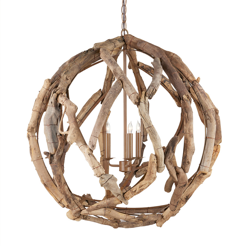 Люстра круглая в виде веток деревьев Natural Driftwood Бежевый Люстра круглая в виде веток деревьев Natural Driftwood Бежевый в Липецке | Loft Concept