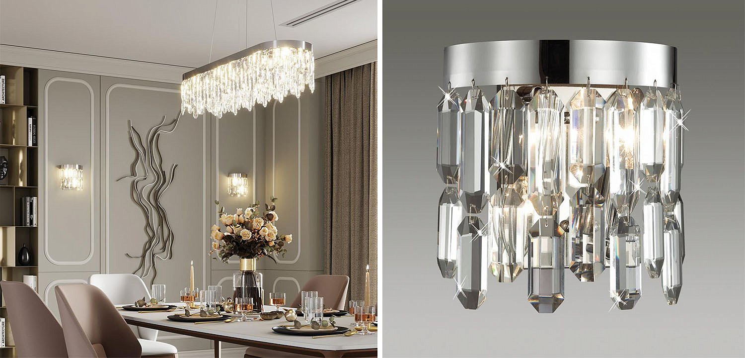 Бра Crystal Polyhedrons Wall Lamp Chrome Бра Crystal Polyhedrons Wall Lamp Chrome - Loft-Concept в Липецке