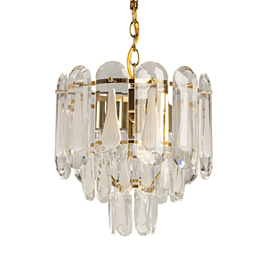 Люстра многоярусная с овальными прозрачными подвесками 28 см Harmonica