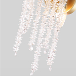 Бра с хрустальными прозрачными подвесками и круглым основанием золотого цвета FAIRYTREE Light варинант исполнения - 4 | Loft Concept в Липецке