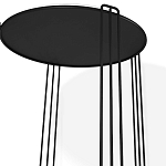 Стол журнальный круглый с серой столешницей из стекла на 4-х черных ножках Gray and Gold Marble варинант исполнения - 3 | Loft Concept в Липецке