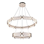 Люстра с 2-мя кольцами с текстурным природным рисунком IceFlame варинант исполнения - 8 | Loft Concept в Липецке