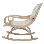 Кресло-качалка с мягкой обивкой из льна Ella Armchair beige варинант исполнения - 2 | Loft Concept в Липецке