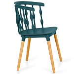 Пластиковый стул на ножках из массива бука Ferret Spiral Green варинант исполнения - 3 | Loft Concept в Липецке