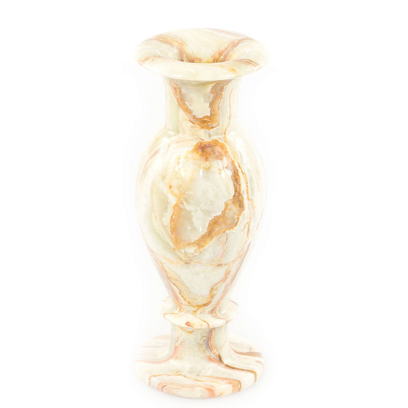 Ваза настольная из натурального оникса Stone Vase Бежевый Бронзовый Ваза настольная из натурального оникса Stone Vase Бежевый Бронзовый в Липецке | Loft Concept