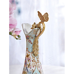 Кувшин с цветочным рисунком и бронзовой ручкой Blue Garden варинант исполнения - 5 | Loft Concept в Липецке