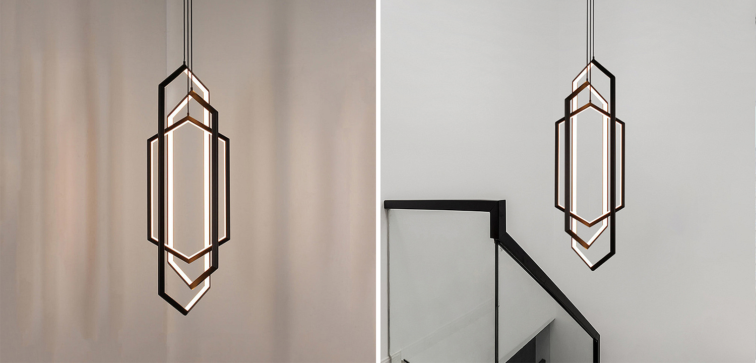 Дизайнерский Подвесной Светильник ORBIS Hexagon Geometric Modern Chandelier Studio Endo Black Дизайнерский Подвесной Светильник ORBIS Hexagon Geometric Modern Chandelier Studio Endo Black - Loft-Concept в Липецке