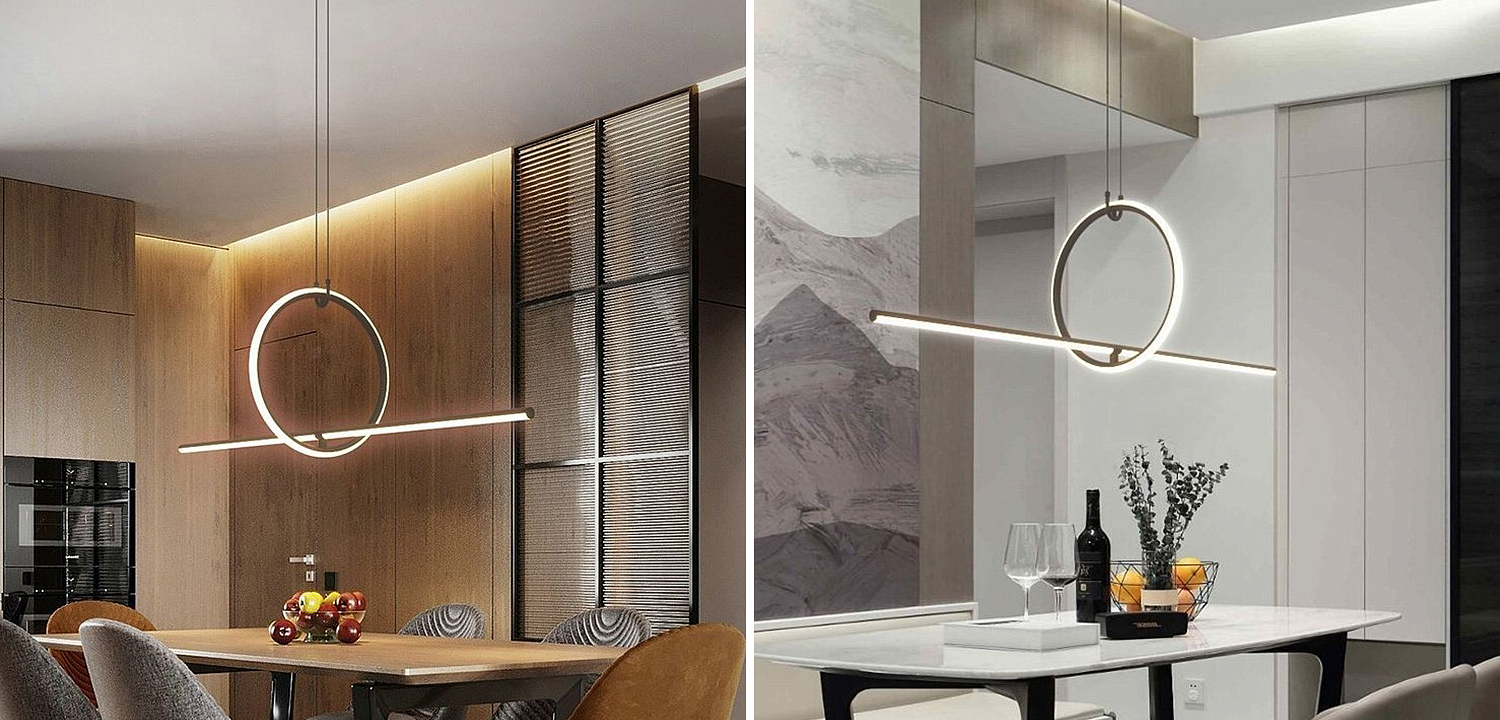Подвесной светильник Sircle Line Black Led Lamp Подвесной светильник Sircle Line Black Led Lamp - Loft-Concept в Липецке