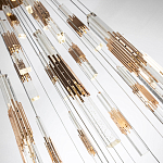 Люстра с прямоугольными плафонами из хрусталя Esme Rectangular Crystal Gold Chandelier варинант исполнения - 3 | Loft Concept в Липецке