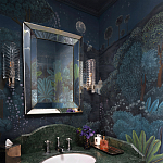 Обои ручная роспись Phuljhari Original colourway on Empire Blue dyed silk варинант исполнения - 1 | Loft Concept в Липецке