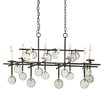 Люстра подвесная с 8-ю лампами и стеклянными круглыми подвесками Currey & Company варинант исполнения - 1 | Loft Concept в Липецке