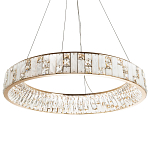 Кольцевая люстра с декором из мрамора и хрусталя Dione Ring Marble Crystal Chandelier варинант исполнения - 1 | Loft Concept в Липецке