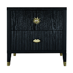 Тумба прикроватная с двумя ящиками Elsa Dreams Black варинант исполнения - 5 | Loft Concept в Липецке