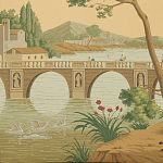 Обои ручная роспись Views of Italy Crepuscule варинант исполнения - 2 | Loft Concept в Липецке