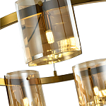 Люстра светодиодная с 8-ю цилиндрическими плафонами янтарного цвета из стекла и стали Andrea Сhandelier Amber варинант исполнения - 4 | Loft Concept в Липецке