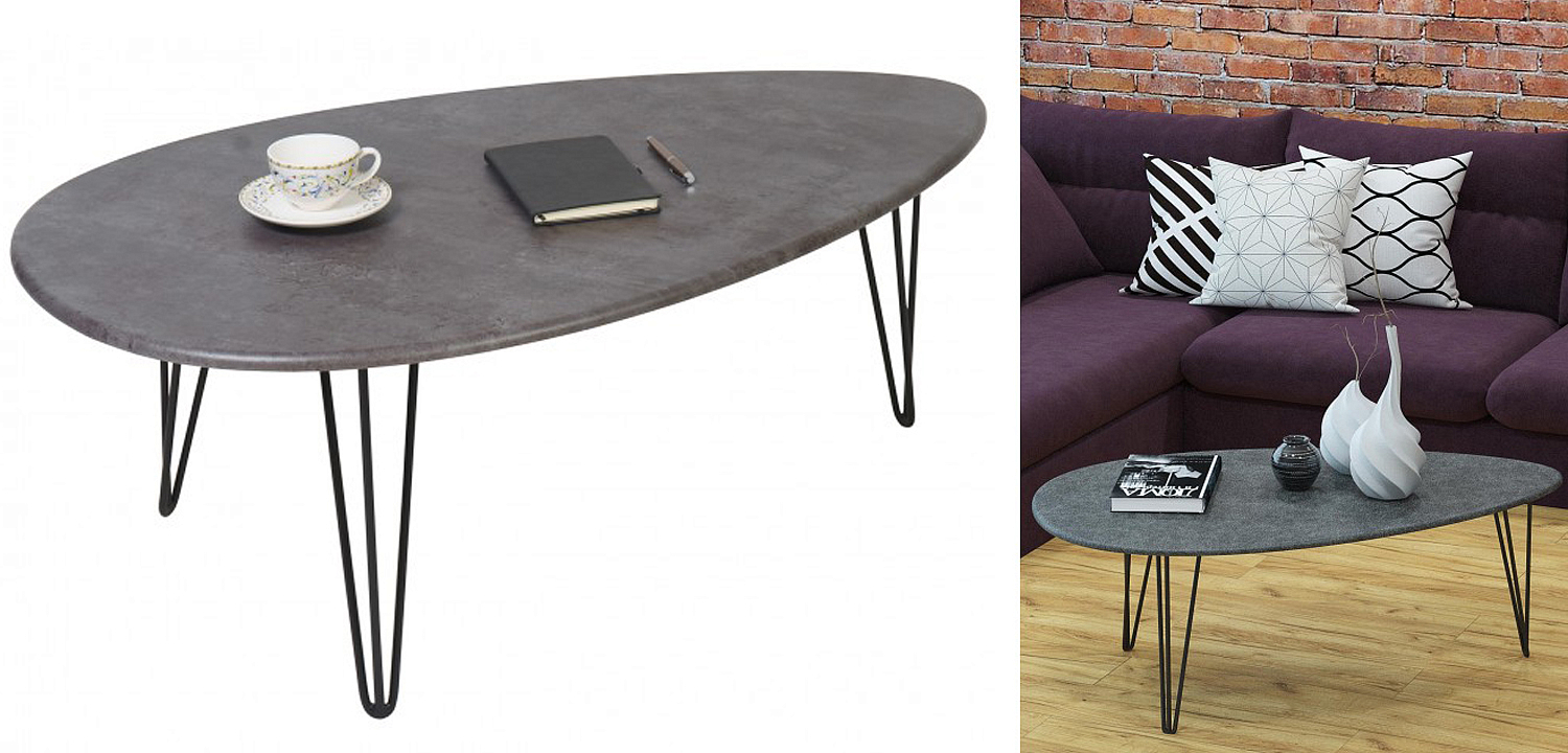 Кофейный стол Dorian Coffee Table gray Кофейный стол Dorian Coffee Table gray - Loft-Concept в Липецке