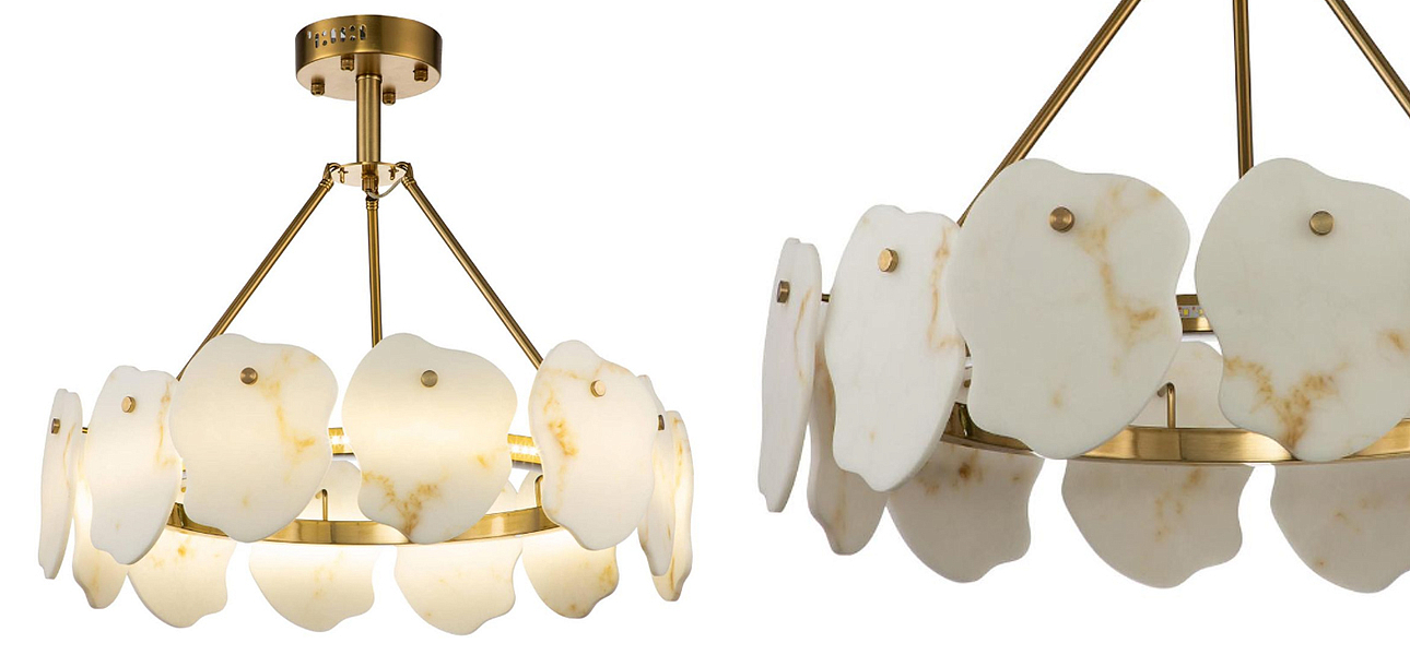 Люстра Мрамор Lucretia Marble Round Chandelier 60 см Люстра Мрамор Lucretia Marble Round Chandelier 60 см - Loft-Concept в Липецке