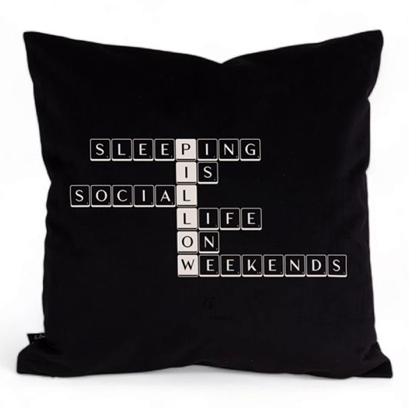 Подушка Seletti Tiles and Tales Pillow Черный Белый Подушка Seletti Tiles and Tales Pillow Черный Белый в Липецке | Loft Concept