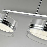 Люстра светодиодная с 4-мя круглыми прозрачными плафонами цилиндрической формы из акрила и стекла с пультом для регулировки света Glass Lamp Chromium варинант исполнения - 3 | Loft Concept в Липецке