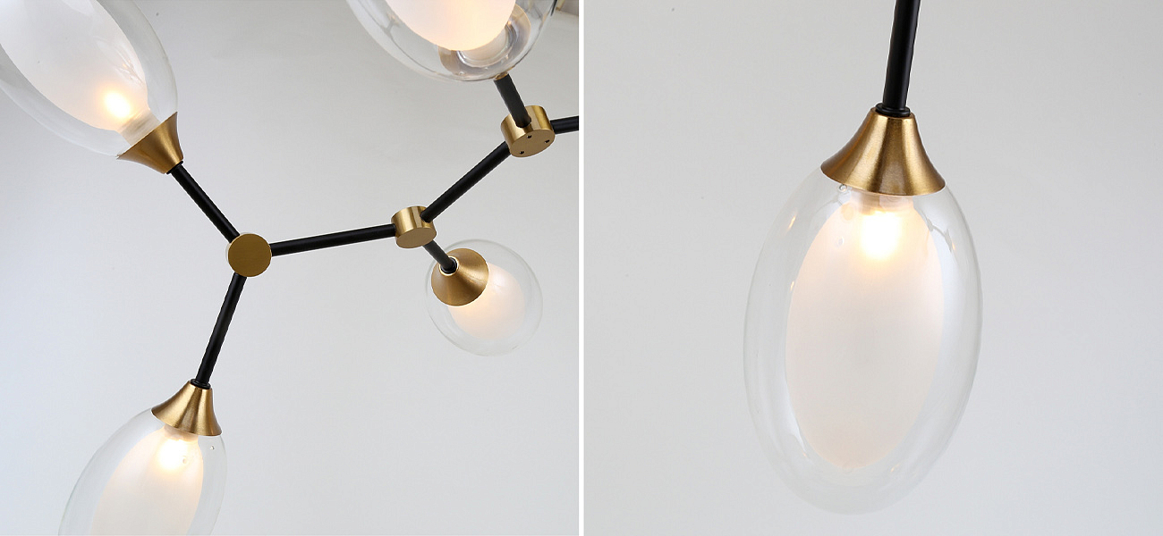 Люстра с плафонами из двойного стекла BUBBLE CHANDELIER Люстра с плафонами из двойного стекла BUBBLE CHANDELIER - Loft-Concept в Липецке