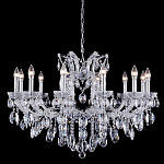 Люстра подвесная с 12-ю лампочками и прозрачными хрустальными подвесками на хромированном основании Crystal lamps варинант исполнения - 1 | Loft Concept в Липецке