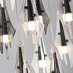 Люстра каскадная с 12-ю рельефными прозрачными плафонами Glass Pod  варинант исполнения - 6 | Loft Concept в Липецке